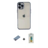 MARSİLYAN™- iPhone 12 Pro Max Kılıf Vadi Minimal - Siyah Polymer Nano Ekran Koruyucu + Pembe Shine Kamera Lens Koruma Cam
