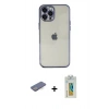 MARSİLYAN™- iPhone 12 Pro Max Kılıf Vadi Minimal - Siyah Polymer Nano Ekran Koruyucu + Renkli Kamera Lens Koruma Cam - MI
