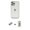 MARSİLYAN™- iPhone 12 Pro Max Kılıf Vadi Minimal - Siyah Polymer Nano Ekran Koruyucu + Shine Kamera Lens Koruma Cam - SABE