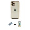 MARSİLYAN™- iPhone 12 Pro Max Kılıf Vadi Minimal - Siyah Polymer Nano Ekran Koruyucu + Shine Kamera Lens Koruma Cam - GI