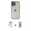 MARSİLYAN™- iPhone 12 Pro Max Kılıf Vadi Minimal - Siyah Polymer Nano Ekran Koruyucu + Shine Kamera Lens - LT