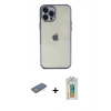 MARSİLYAN™- iPhone 12 Pro Max Kılıf Vadi Minimal - Siyah Polymer Nano Ekran Koruyucu + Yeşil Renkli Kamera Lens Koruma Cam