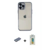 MARSİLYAN™- iPhone 12 Pro Max Kılıf Vadi Minimal - Siyah Polymer Nano Ekran Koruyucu + Yeşil Renkli Kamera Lens Koruma Cam