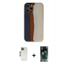 MARSİLYAN™- iPhone 12 Pro Max Kılıf Yadigar Çizgi - Şeffaf 360 Full Body Arka Koruyucu + Shine Kamera Lens - GD