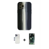 MARSİLYAN™- iPhone 12 Pro Max Kılıf Yadigar Çizgi - Şeffaf 360 Full Body Arka Koruyucu + Shine Kamera Lens - LT
