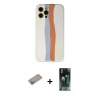 MARSİLYAN™- iPhone 12 Pro Max Kılıf Yadigar Çizgi - Şeffaf 360 Full Body Arka Koruyucu + Shine Kamera Lens Koruma Cam - SABE