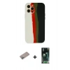 MARSİLYAN™- iPhone 12 Pro Max Kılıf Yadigar Çizgi - Şeffaf 360 Full Body Arka Koruyucu + Shine Kamera Lens Koruma Cam - SABE
