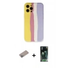 MARSİLYAN™- iPhone 12 Pro Max Kılıf Yadigar Çizgi - Şeffaf 360 Full Body Arka Koruyucu + Shine Kamera Lens Koruma Cam - SABE