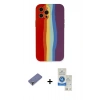 MARSİLYAN™- iPhone 12 Pro Max Kılıf Yadigar Çizgi - Şeffaf Royal Nano Ekran Koruyucu + Metal Kamera Lens Koruma Cam - GD