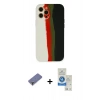 MARSİLYAN™- iPhone 12 Pro Max Kılıf Yadigar Çizgi - Şeffaf Royal Nano Ekran Koruyucu + Metal Kamera Lens Koruma Cam - GD