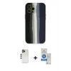 MARSİLYAN™- iPhone 12 Pro Max Kılıf Yadigar Çizgi - Şeffaf Royal Nano Ekran Koruyucu + Gold Shine Kamera Lens