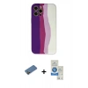 MARSİLYAN™- iPhone 12 Pro Max Kılıf Yadigar Çizgi - Şeffaf Royal Nano Ekran Koruyucu + Shine Kamera Lens Koruma Cam - GD