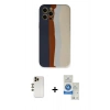 MARSİLYAN™- iPhone 12 Pro Max Kılıf Yadigar Çizgi - Şeffaf Royal Nano Ekran Koruyucu + Gold Shine Kamera Lens