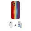 MARSİLYAN™- iPhone 12 Pro Max Kılıf Yadigar Çizgi - Şeffaf Royal Nano Ekran Koruyucu + Shine Kamera Lens - LT