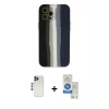 MARSİLYAN™- iPhone 12 Pro Max Kılıf Yadigar Çizgi - Şeffaf Royal Nano Ekran Koruyucu + Shine Kamera Lens - LT