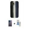 MARSİLYAN™- iPhone 12 Pro Max Kılıf Yadigar Çizgi - Şeffaf Royal Nano Ekran Koruyucu + Neon Fosforlu Kamera Lens - MI
