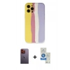 MARSİLYAN™- iPhone 12 Pro Max Kılıf Yadigar Çizgi - Şeffaf Royal Nano Ekran Koruyucu + Neon Fosforlu Kamera Lens - TU