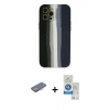 MARSİLYAN™- iPhone 12 Pro Max Kılıf Yadigar Çizgi - Şeffaf Royal Nano Ekran Koruyucu + Renkli Kamera Lens Koruma Cam - PE