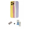 MARSİLYAN™- iPhone 12 Pro Max Kılıf Yadigar Çizgi - Şeffaf Royal Nano Ekran Koruyucu + Shine Kamera Lens Koruma Cam - SABE