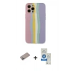 MARSİLYAN™- iPhone 12 Pro Max Kılıf Yadigar Çizgi - Şeffaf Royal Nano Ekran Koruyucu + Shine Kamera Lens Koruma Cam - SABE