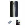 MARSİLYAN™- iPhone 12 Pro Max Kılıf Yadigar Çizgi - Şeffaf Temperli Cam Ekran Koruyucu + Shine Kamera Lens Koruma Cam - GI