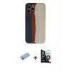 MARSİLYAN™- iPhone 12 Pro Max Kılıf Yadigar Çizgi - Şeffaf Temperli Cam Ekran Koruyucu + Shine Kamera Lens Koruma Cam - MI