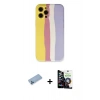 MARSİLYAN™- iPhone 12 Pro Max Kılıf Yadigar Çizgi - Şeffaf Temperli Cam Ekran Koruyucu + Shine Kamera Lens Koruma Cam - MI