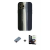 MARSİLYAN™- iPhone 12 Pro Max Kılıf Yadigar Çizgi - Şeffaf Temperli Cam Ekran Koruyucu + Metal Kamera Lens Koruma Cam - KI