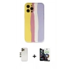 MARSİLYAN™- iPhone 12 Pro Max Kılıf Yadigar Çizgi - Şeffaf Temperli Cam Ekran Koruyucu + Shine Kamera Lens - GD