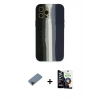 MARSİLYAN™- iPhone 12 Pro Max Kılıf Yadigar Çizgi - Şeffaf Temperli Cam Ekran Koruyucu + Shine Kamera Lens Koruma Cam - SH