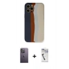 MARSİLYAN™- iPhone 12 Pro Max Kılıf Yadigar Çizgi - Şeffaf Uv Polymer Nano Ekran Koruyucu + Neon Fosforlu Kamera Lens - BZ