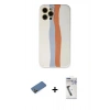 MARSİLYAN™- iPhone 12 Pro Max Kılıf Yadigar Çizgi - Şeffaf Uv Polymer Nano Ekran Koruyucu + Shine Kamera Lens Koruma Cam - GD