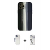 MARSİLYAN™- iPhone 12 Pro Max Kılıf Yadigar Çizgi - Şeffaf Uv Polymer Nano Ekran Koruyucu + Shine Kamera Lens - LT