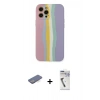 MARSİLYAN™- iPhone 12 Pro Max Kılıf Yadigar Çizgi - Şeffaf Uv Polymer Nano Ekran Koruyucu + Renkli Kamera Lens Koruma Cam - MI