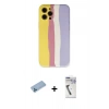 MARSİLYAN™- iPhone 12 Pro Max Kılıf Yadigar Çizgi - Şeffaf Uv Polymer Nano Ekran Koruyucu + Shine Kamera Lens Koruma Cam - MI