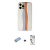 MARSİLYAN™- iPhone 12 Pro Max Kılıf Yadigar Çizgi - Şeffaf Uv Polymer Nano Ekran Koruyucu + Shine Kamera Lens Koruma Cam - MI