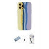 MARSİLYAN™- iPhone 12 Pro Max Kılıf Yadigar Çizgi - Şeffaf Uv Polymer Nano Ekran Koruyucu + Shine Kamera Lens Koruma Cam - MI