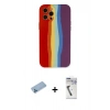 MARSİLYAN™- iPhone 12 Pro Max Kılıf Yadigar Çizgi - Şeffaf Uv Polymer Nano Ekran Koruyucu + Shine Kamera Lens Koruma Cam - MI