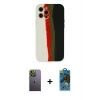 MARSİLYAN™- iPhone 12 Pro Max Kılıf Yadigar Çizgi - Siyah 18D Cam Ekran Koruyucu + Neon Fosforlu Kamera Lens - YL