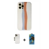MARSİLYAN™- iPhone 12 Pro Max Kılıf Yadigar Çizgi - Siyah 18D Cam Ekran Koruyucu + Shine Kamera Lens - GD
