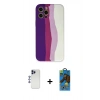 MARSİLYAN™- iPhone 12 Pro Max Kılıf Yadigar Çizgi - Siyah 18D Cam Ekran Koruyucu + Shine Kamera Lens - LT