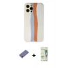 MARSİLYAN™- iPhone 12 Pro Max Kılıf Yadigar Çizgi - Siyah 20D Premium Cam Ekran Koruyucu + Metal Kamera Lens Koruma Cam - GD