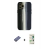 MARSİLYAN™- iPhone 12 Pro Max Kılıf Yadigar Çizgi - Siyah 20D Premium Cam Ekran Koruyucu + Metal Kamera Lens Koruma Cam - GD