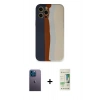 MARSİLYAN™- iPhone 12 Pro Max Kılıf Yadigar Çizgi - Siyah 20D Premium Cam Ekran Koruyucu + Neon Fosforlu Kamera Lens - MI
