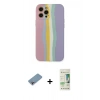 MARSİLYAN™- iPhone 12 Pro Max Kılıf Yadigar Çizgi - Siyah 20D Premium Cam Ekran Koruyucu + Shine Kamera Lens Koruma Cam - GI
