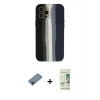 MARSİLYAN™- iPhone 12 Pro Max Kılıf Yadigar Çizgi - Siyah 20D Premium Cam Ekran Koruyucu + Shine Kamera Lens Koruma Cam - SH