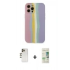 MARSİLYAN™- iPhone 12 Pro Max Kılıf Yadigar Çizgi - Siyah 20D Premium Cam Ekran Koruyucu + Shine Kamera Lens - GD