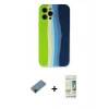 MARSİLYAN™- iPhone 12 Pro Max Kılıf Yadigar Çizgi - Siyah 20D Premium Cam Ekran Koruyucu + Shine Kamera Lens Koruma Cam - SH