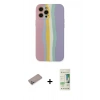 MARSİLYAN™- iPhone 12 Pro Max Kılıf Yadigar Çizgi - Siyah 20D Premium Cam Ekran Koruyucu + Shine Kamera Lens Koruma Cam - SABE