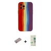 MARSİLYAN™- iPhone 12 Pro Max Kılıf Yadigar Çizgi - Siyah 20D Premium Cam Ekran Koruyucu + Shine Kamera Lens Koruma Cam - SABE